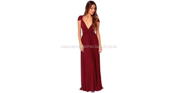 tricks of the trade burgundy maxi dress Lulu's Tricks of the Trade Burgundy Maxi Dress