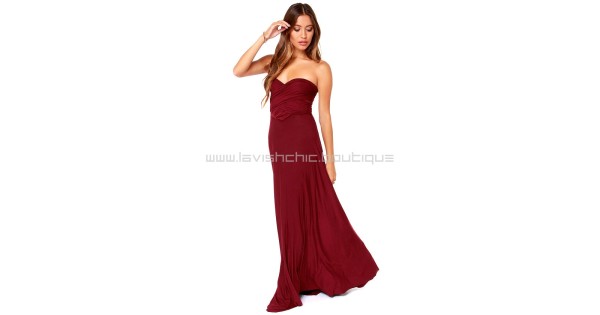tricks of the trade burgundy maxi dress Lulu's Tricks of the Trade Burgundy Maxi Dress