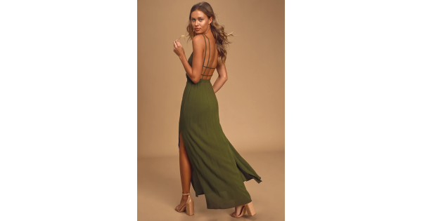 lost in paradise olive green maxi dress Lulus Lost in Paradise Olive Green Maxi Dress